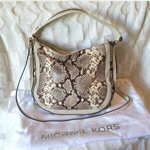 MICHAEL KORS JULIA Python Print Convertible Handbag